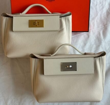 Hermès, the Mini 2424, in Glacier White.