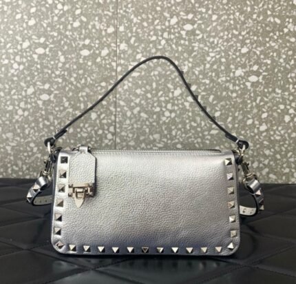 Valentino Garavani Rockstud Small Bag - Silver