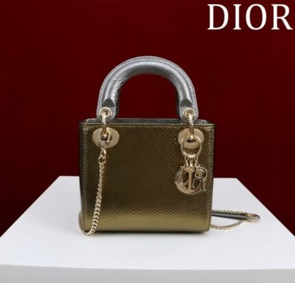 Dior Lady Dior Mini – Metallic Gold