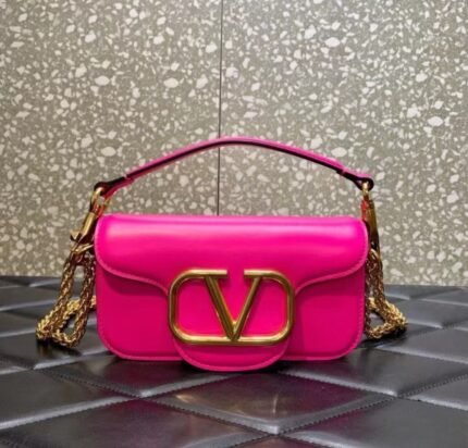 Valentino Garavani Locò Small Leather Shoulder Bag – Pink PP