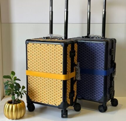 Goyard Horizon 55 Trolley Case - Yellow and Navy Blue