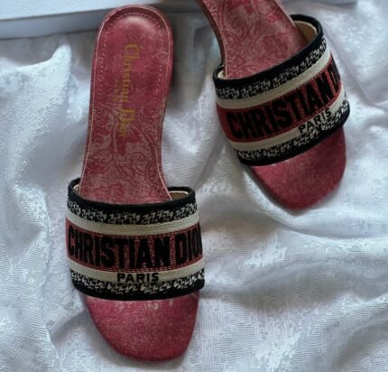Dior Dway Side Sandals in red