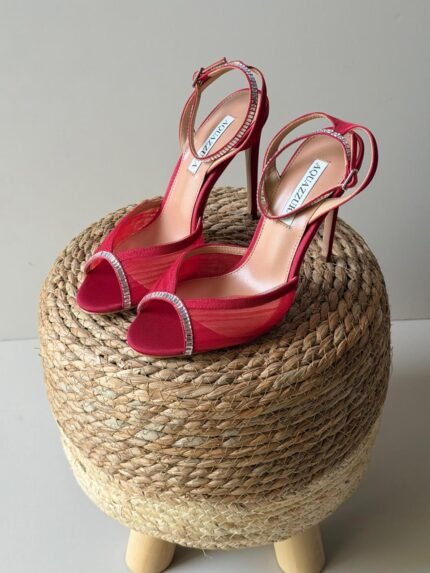 Ruby Elegance Mesh Heels