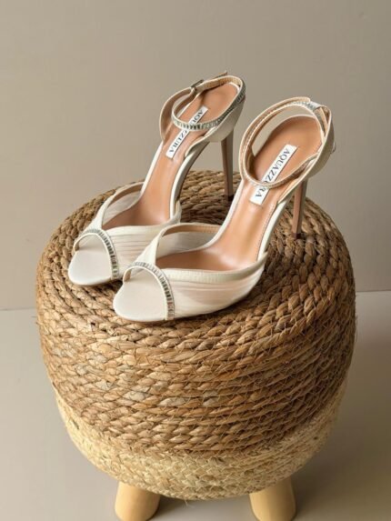 Aquazzura Crystal Mesh Slingback Pumps