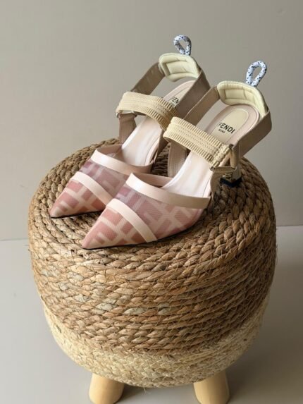 Fendi Colibrì Mesh Slingback (Nude & Beige)