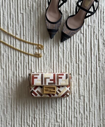 Multi-Tone Geometric Embroidered Baguette