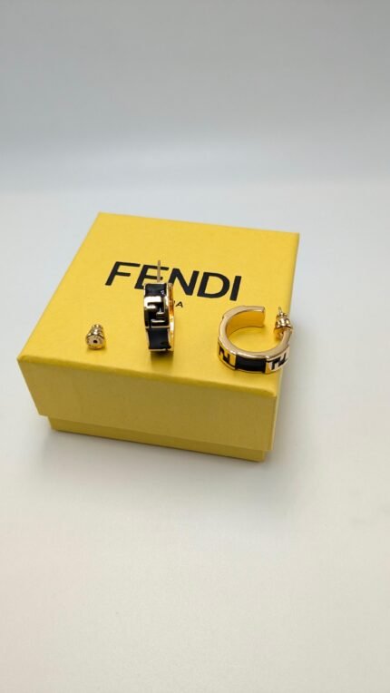 Fendi O’Lock Enamel Hoop Earrings