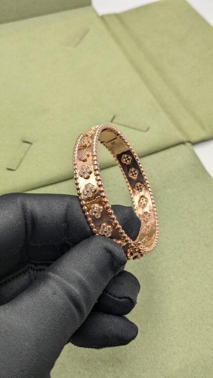 Van Cleef & Arpels Perlée Clovers Bangle (Rose Gold Finish)