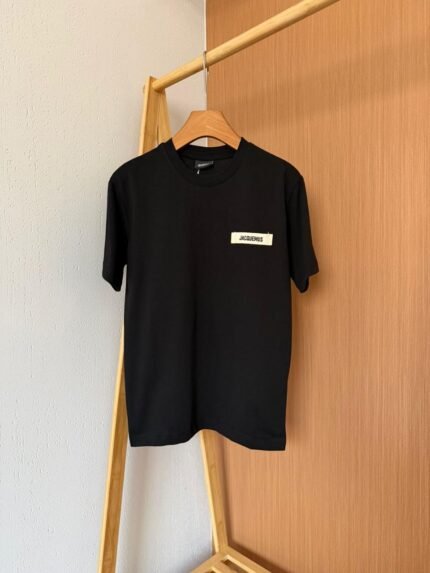 Black Minimal Label Designer T-Shirt
