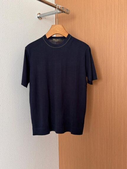 Navy Luxe Knit T-Shirt