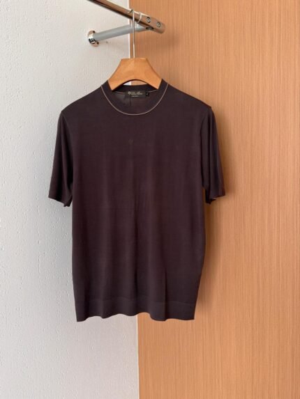 Deep Brown Luxury Knit T-Shirt
