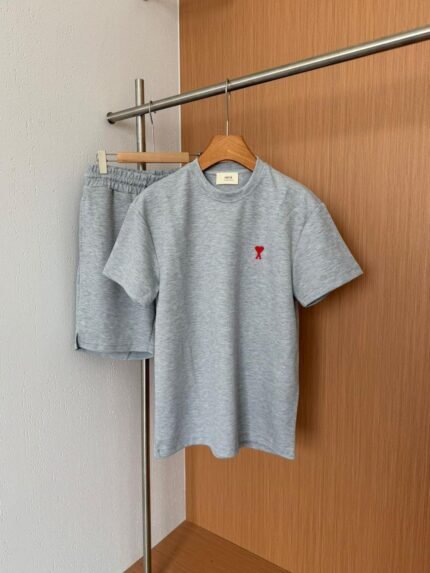 AMI Paris "Ami de Coeur" Essentials Set- Heather grey