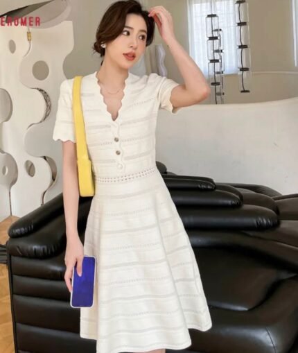 Soft Elegance A-Line Knit Dress