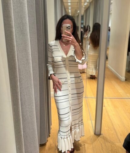 Classic Stripe Knit Maxi Dress
