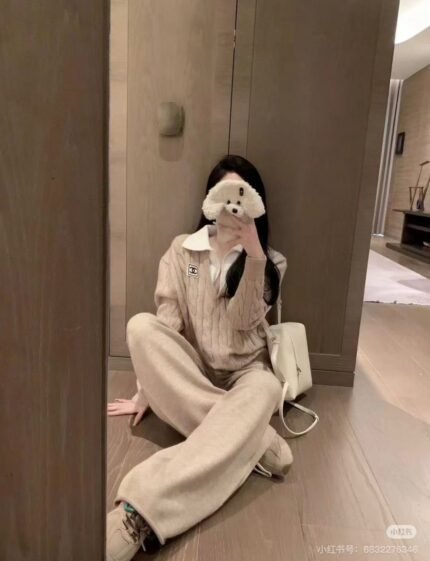 Cozy Luxe Knit Lounge Set (Beige)