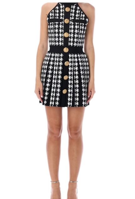 Classic Houndstooth Mini Dress